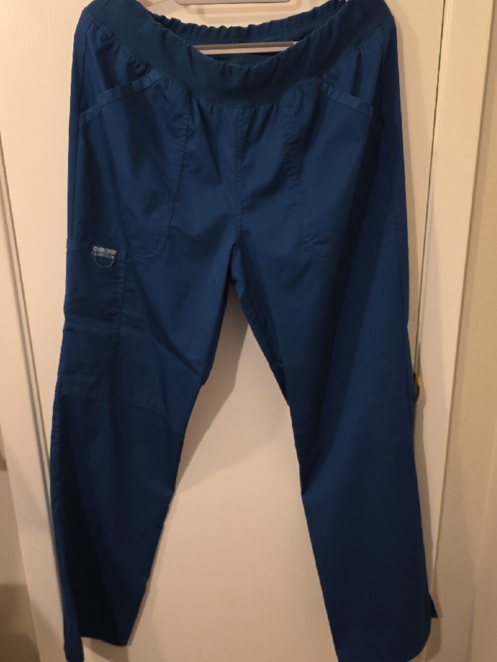 Closet Clearance! Cherokee Carribean Blue  Wide Leg Cargo Scrub Pants - Picture 4 of 12